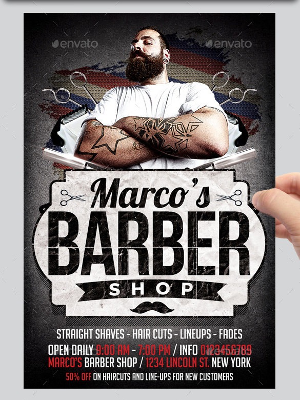 Flyer du salon Marcos Barber Shop