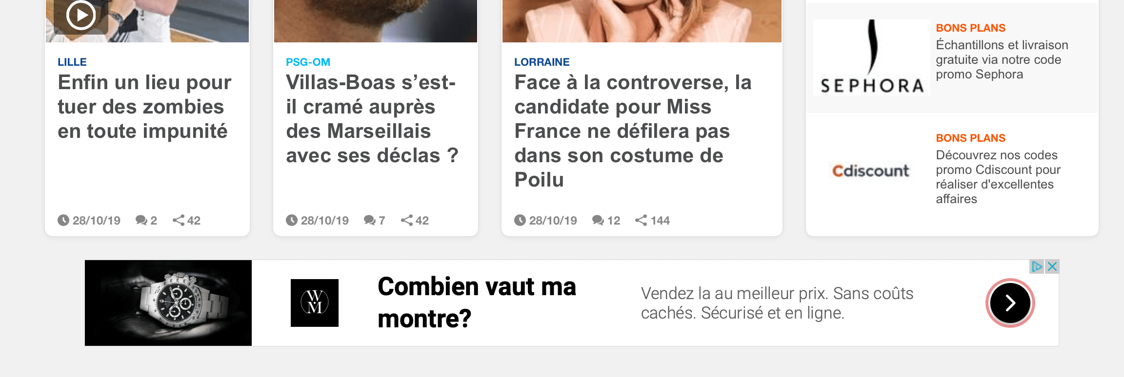 Exemple d'annonces sur le Réseau Display de Google